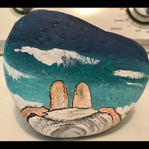 NEW! Springtime/Summer BEACH GIRL handpainted ROCK